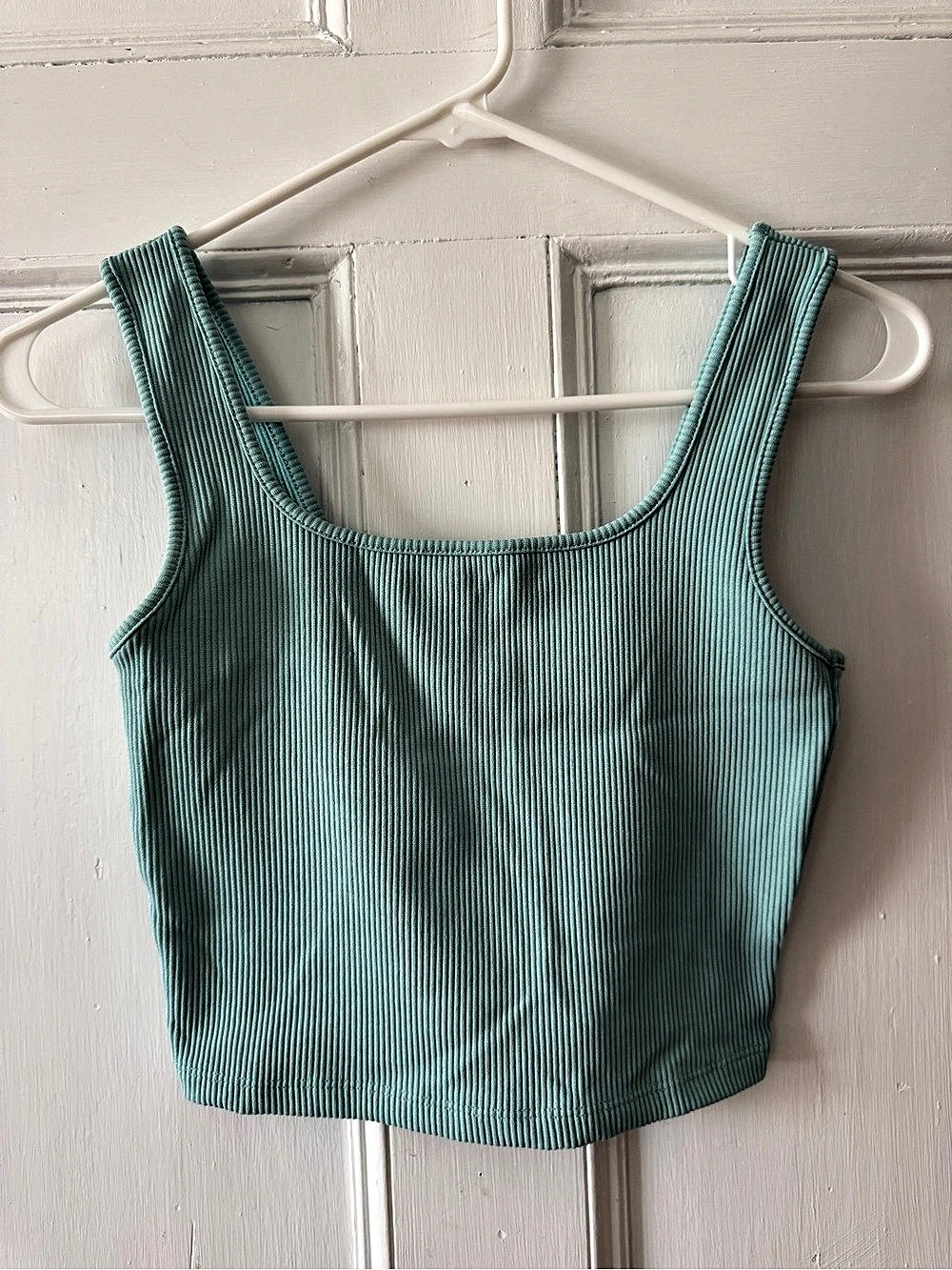 Wild Fable Ribbed Square Neck Crop Tank Blue